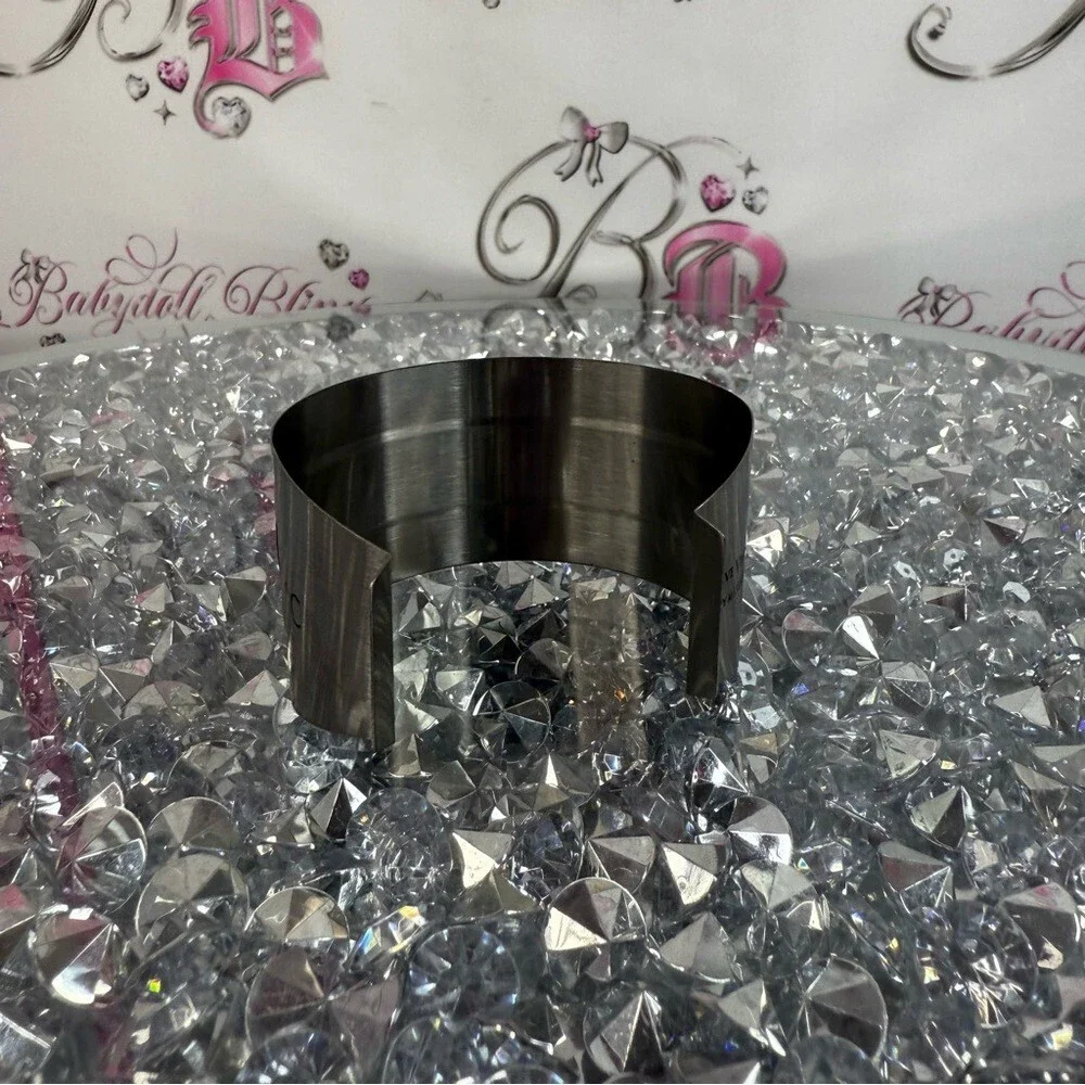 Thermometer wine bottle temp Stainless Steel Wine Cuff Bracelet - Black Accent